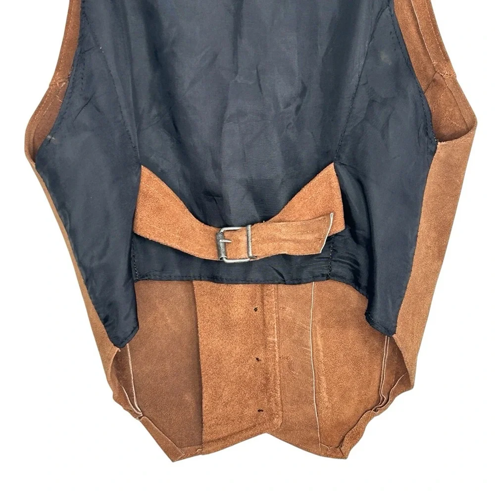 Vintage Phoenix Suede Vest Small Brown Western Indie Cowgirl‎ Rodeo Boho 80s USA - Picture 7 of 10